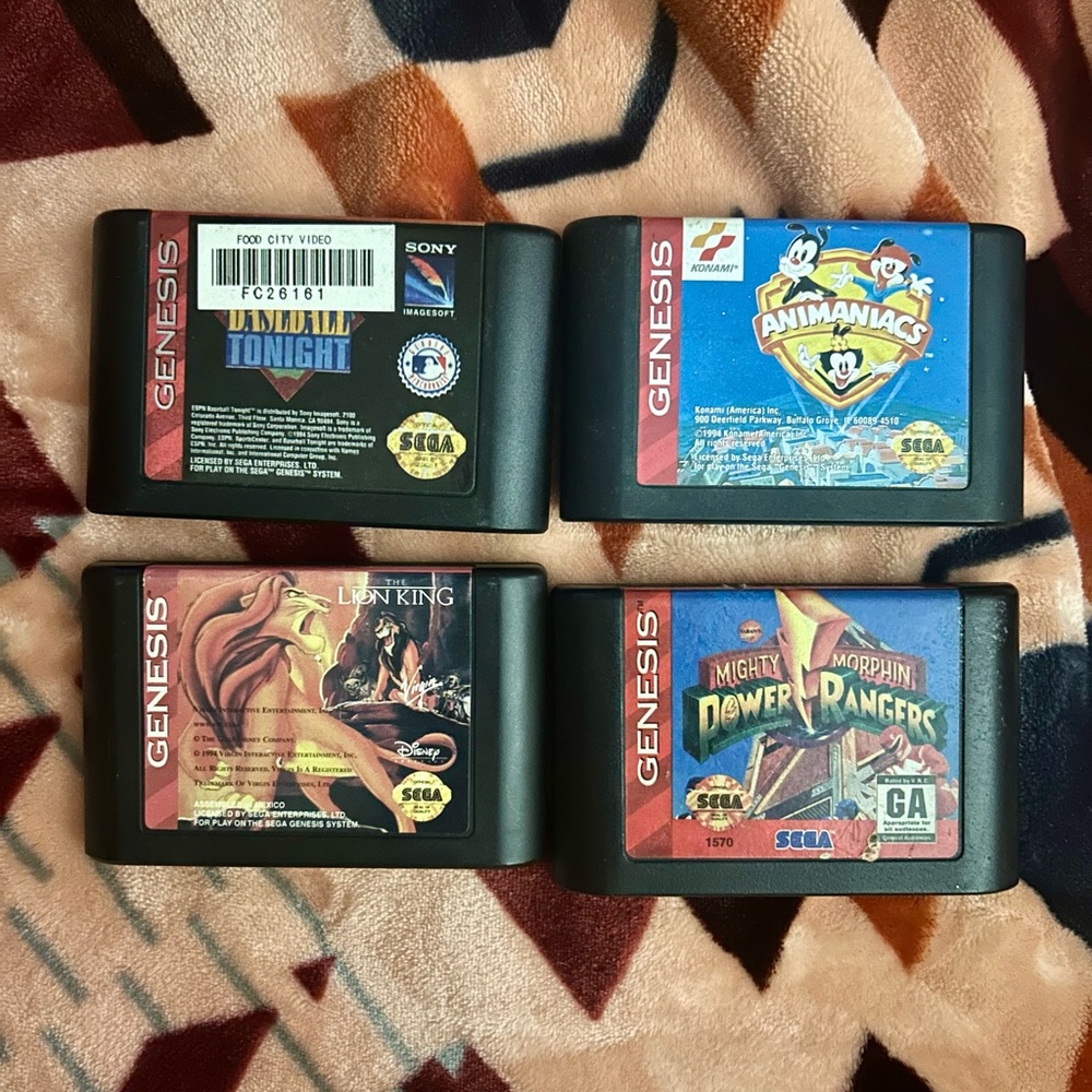 Vintage Genesis Sega Game Cartridges